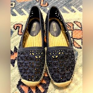Michael Kors navy “Darci” eyelet slip on espadrille. Size 7, very little wear.